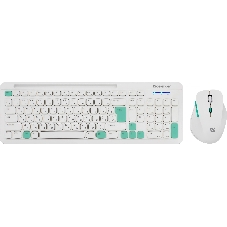 Комплект клавиатура+мышь Defender Cerrato C-978 беспроводной, USB, 1600 DPI, белый/голубой