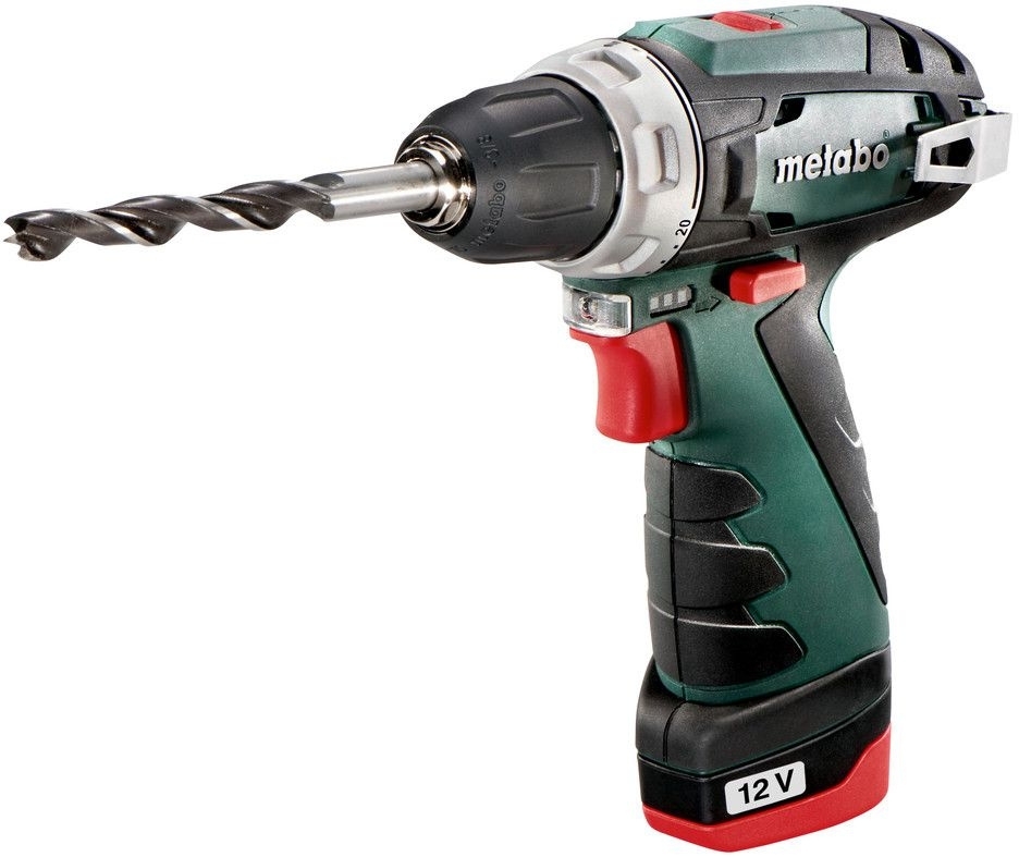Дрель-шуруповерт Metabo PowerMaxx BS, 12 В, 2 Ач, 34 Нм, щеточный