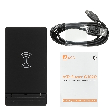 Беспроводное зарядное устройство ACD-W102Q-F1B 10Вт, беспроводная Qi, 2-катушки с QC, 5В/2А ~ 9В/1,8А RTL