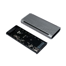 Внешний корпус Gembird EEM2-SATA-3 USB 3.1 для M2 SATA порт Type-С, RGb подсветка, металл, серебристый