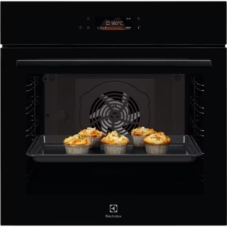 Духовой шкаф электрический Electrolux LOE8F38Z с конвекцией, объем 72 л, 17 режимов, очистка каталитическая, 3 стекла в дверце, направляющие проволочные + телескопические (1 уровень),черное стекло