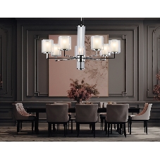 Люстра Ambrella light LH56003/7 СH/FR хром/белый матовый E14*7 max 40W D790*1260