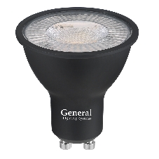 Лампа Светодиодная General GLDEN-MR16-DIF-15-230-GU10-4500 Диффузор 60 градусов Черный корпус 1/10/100