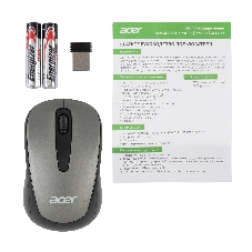 Мышь беспроводная Acer OMR134 серый, 1000 dpi, радиоканал, USB, кнопки - 3