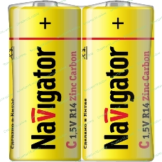 Элемент питания солевой Navigator NBT-NS-R14-SH2 (шринка 2шт)
