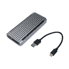 Внешний корпус Gembird EEM2-SATA-3 USB 3.1 для M2 SATA порт Type-С, RGb подсветка, металл, серебристый