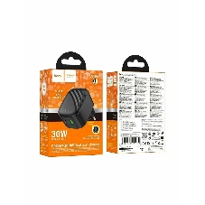 Зарядное устройство Hoco 30Вт, 3А, QC3.0/PD, 1xUSB, 1xType-C, CS102A, черный, коробка