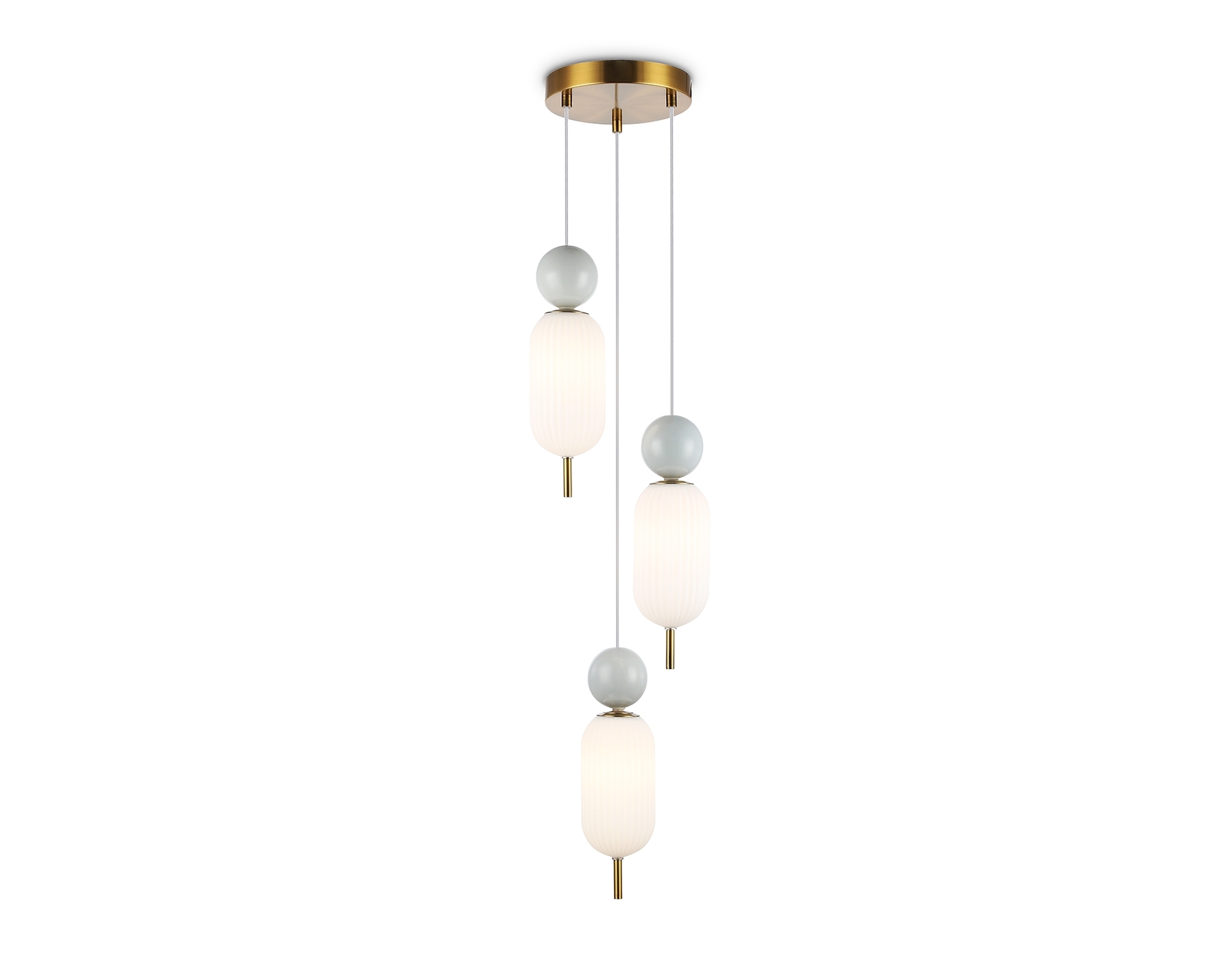 Светильник Ambrella light LH53102/3 BS/GR/FR латунь/серый/белый матовый G9*3 max 28W D260*1525