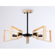Светильник Ambrella light TR80495/5 BK/LW черный/светлое дерево E14/5 max 60W D620*430