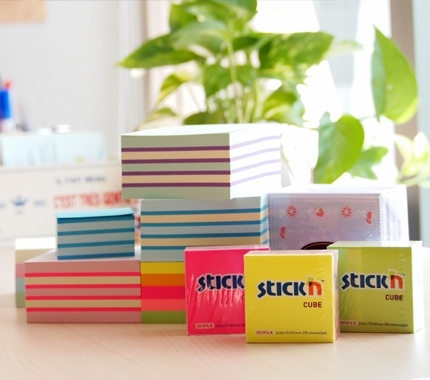 Блок самоклеящийся бумажный Stick`n 21203 51x51 мм, 250 листов, 70 г/м2, неон, 5 цветов в упаковке