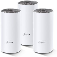 Домашняя Mesh Wi-Fi система TP-Link Deco E4 (3-Pack), 1167 Мбит/с (5 ГГц: до 867 Мбит/с + 2,4 ГГц: до 300 Мбит/с), 2 порта 100 Мбит/с, 2 встроенные антенны на каждом модуле Deco