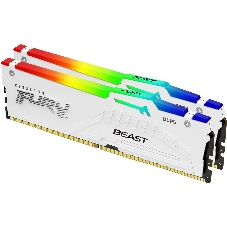 Оперативная память Kingston Fury Beast RGb, DDR5, 64Gb (2x32Gb), 6000MHz, CL36, DIMM, с радиаторами, RGb, белый