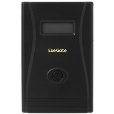 Источник бесперебойного питания ExeGate Smart LB-1000.LCD.AVR.2SH (1000VA/650W, LCD, AVR, 2*Schuko, батарея 12V 9Ah, черный)