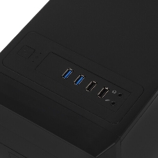Компьютерный корпус c блоком питания 450 Ватт/Case Foxline FL-302-FZ450-U32 ATX case, black, w/PSU 450W 8см, w/2xUSB 2.0+2xUSB 3.0, w/pwr cord, w/o FAN