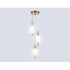 Светильник Ambrella light LH53102/3 BS/GR/FR латунь/серый/белый матовый G9*3 max 28W D260*1525