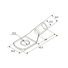Наконечник Rexant ТМЛ 10–8–5 (10 мм²-Ø 8 мм) ГОСТ 7386-80 (в упак. 5 шт.)