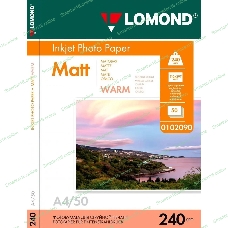 Фотобумага Lomond 240 г/м2односторонняяматовая Warm A4 50л
