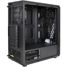 Компьютерный корпус Miditower ExeGate EVO-8225-NPX700 (ATX, БП 700NPX с вент. 12см, 2хUSB+1хUSB 3.0, черный, 2 вент. с RGb подсветкой и полоса на передней панели, боковая панель - закаленное стекло)
