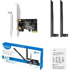 Беспроводной адаптер PCI-E Wi-Fi ,Cudy WE1300, AC1300, низкопроф. планка в комплекте