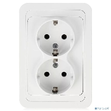Розетка Makel 2-м СП Mimoza 16А IP20 с заземл. бел./бел.