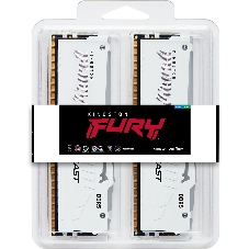 Оперативная память Kingston Fury Beast RGb, DDR5, 64Gb (2x32Gb), 6000MHz, CL36, DIMM, с радиаторами, RGb, белый
