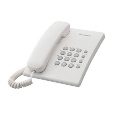 Телефон проводной Panasonic KX-TS2350RUW белый повтор номера, регул-ка громкости, кр.на стену
