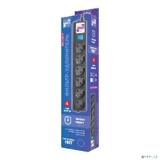 Сетевой фильтр Powercube SPG6-B-3M 3м, 6 розеток, черный, коробка