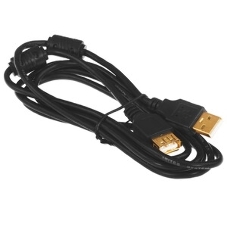 Кабель 5bites UC5011-030A USB2.0, AM/AF, зол.разъемы, ферр.кольца, 3м., черный