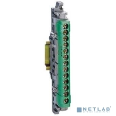 Legrand 004834 Клеммная колодка IP 2X - земля - зеленая - 1 x 6-25 мм- 12 x 1,5-16 мм- длина 113 мм