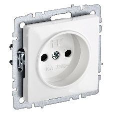 Розетка BRITE РС10-1-0-БрБ 10А без заземл. без защ. шторок белый IEK BR-R10-10-K01 Розетка BRITE РС10-1-0-БрБ 10А без заземл. без защ. шторок белый IEK BR-R10-10-K01