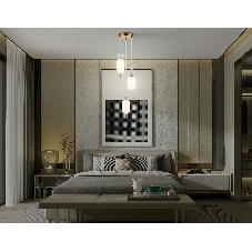 Светильник Ambrella light LH53102/3 BS/GR/FR латунь/серый/белый матовый G9*3 max 28W D260*1525