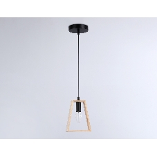 Светильник Ambrella light TR80497 BK/LW черный/светлое дерево E14 max 60W D150*1000