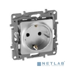 Розетка 672422 Legrand Розетка 2К+З со шторками - немецкий стандарт - винтовые зажимы - 16 А - 250 В - Etika - алюминий