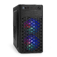 Компьютерный корпус Minitower ExeGate mEVO-7803-XP500 (mATX, БП XP500 с вент. 12см, 2*USB+1*USB 3.0, HD аудио, черный, 2 вент. 12см с RGb подсветкой)