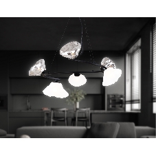 Светильник Ambrella light LH15003/6 BK/FR/SM черный/белый матовый/дымчатый G9*6 max 40W D630*1150