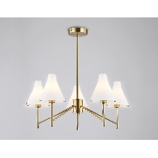 Люстра Ambrella light LH57133/5 BS/FR латунь/белый матовый E14/5 max 40W D650*590