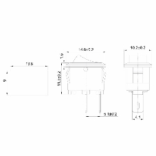 Выключатель клавишный Rexant 250V 3А (2с) ON-OFF красный Micro