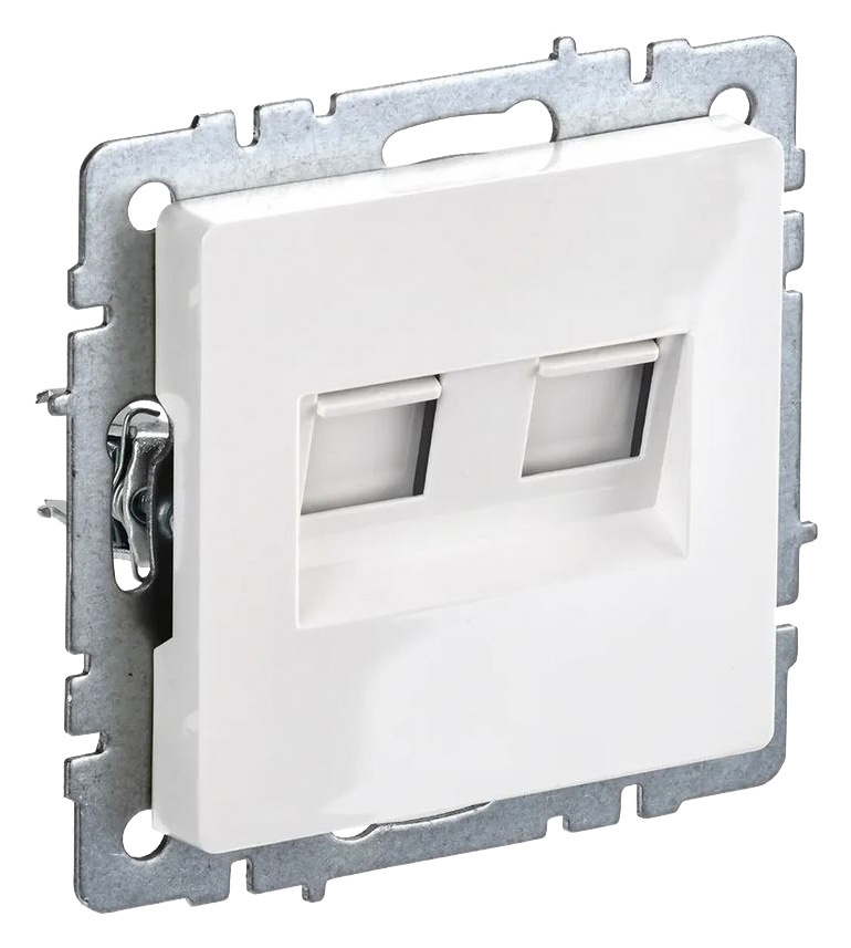 Розетка компьютерная двойная IEK BRITE RJ11+RJ45 кат.5E РК/Т12-БрБ белый