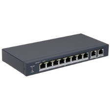 Коммутатор сетевой неуправляемый DS-S1008P - 8 RJ45 100M PoE, 2 порта с высоким приоритетом; 2 Uplink порта Gigabit