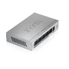 Коммутатор Zyxel GS1005HP Switch PoE +, 5xGE (4xPoE +), desktop, metal, silent, PoE budget 60 W
