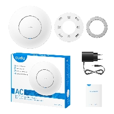 Точка доступа Cudy AC1200 Dual Band Gigabit Ceiling Mount Access Point, MT7621DAN+MT7613B+MT7603E, 867Mbps at 5GHz + 300Mbps at 2.4GHz, 1 x GbE RJ45 Port, Support 12V DC or 802.3af PoE or Passive PoE, Internal Antennas, 48V passive PoE adapter included, Cudy Mesh Support