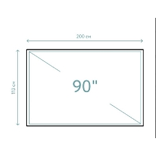 Экран Cinema S'OK SCPSFR-200x113UST-PET для ультракороткофокусных проекторов 90'' 16:9 настенный, постоянного натяжения, полотно PET Crystal ALR UST, рама черная 1 см
