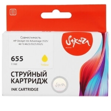 Картридж струйный Sakura CZ112AE (№655 Yellow) для HP, желтый, 11 мл., 600 к.