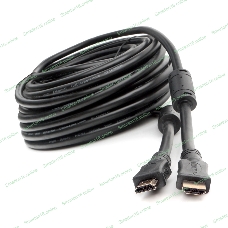 Кабель HDMI Cablexpert CCF2-HDMI4-20M, 19M/19M, v2.0, медь, позол.разъемы, экран, 2 фер.кольца, 20м, черный, пакет