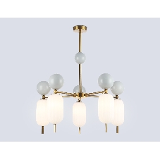 Светильник Ambrella light LH53104/5 BS/GR/FR латунь/серый/белый матовый G9*5 max 28W D650*750