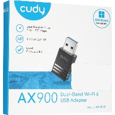 Адаптер Wi-Fi AX900 Wi-Fi USB Adapter, 802.11ax/ac/a/b/g/n, 600Mbps at 5GHz + 286Mbps at 2.4GHz, USB 2.0, Auto driver installation on Windows 7/10/11, Manual driver installation for other OS;Windows 7/10/11, Linux Kernel 3.10~6.8, UOS, Kylin OS V4 and V10;