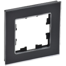 Рамка 1-м РУ-1-2-Бр IEK BRITE DECOR Черный матовый стекло