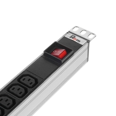 Блок розеток Rem-10 без шнура с фил. и инд., 10 IEC 60320 C13, вход IEC 60320 C14, 10A, алюм., 19