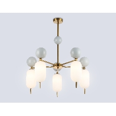 Светильник Ambrella light LH53104/5 BS/GR/FR латунь/серый/белый матовый G9*5 max 28W D650*750