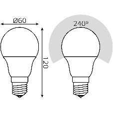 Лампа светодиодная LED Gauss A60 E27 10Вт 2700К/4100К CTC